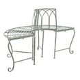 thumbnail image 6 of SAFAVIEH Abia Outdoor Wrought Iron Semi Tree Bench, Antique Green, 6 of 11