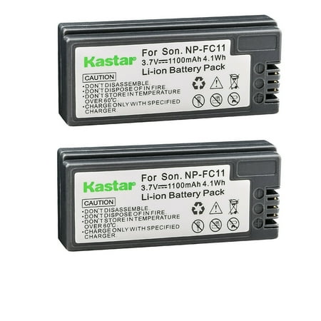 Kastar 2-Pack NP-FC11 Battery 3.7V 1100mAh Replacement for Sony NP-FC11 NP-FC10 Battery Sony BC-VC10 Charger Sony Cybershot DSC-P8L Cybershot DSC-P9 Camera