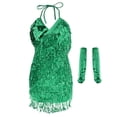 thumbnail image 1 of de baile latino para mujer Lentejuelas Borla Disfraces de s Ropa y guantes para baile de salón Verde Salvador Dali vestido de baile de salón, 1 of 10