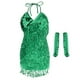 thumbnail image 1 of de Baile Latino para Mujer, Lentejuelas, Borlas, Trajes de , s , Ropa Y Guantes para Baile de Salón Verde BLESIY vestido de baile de salón, 1 of 8