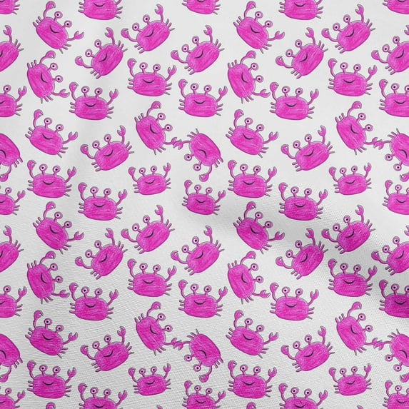 oneOone Viscose Jersey Fuschia Pink Fabric Kids Crab Craft Projects Decor Fabric Printed By The Yard 60 Inch Wide