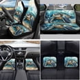 thumbnail image 2 of Yuyamidu Sea Turtle Car Seat Covers Full Set with Carpet Mats Blue Steering Wheel Cover Safe Belt Pads Handbrake Cover Set Coasters Fit for SUV Van, 15 Pack, 2 of 6