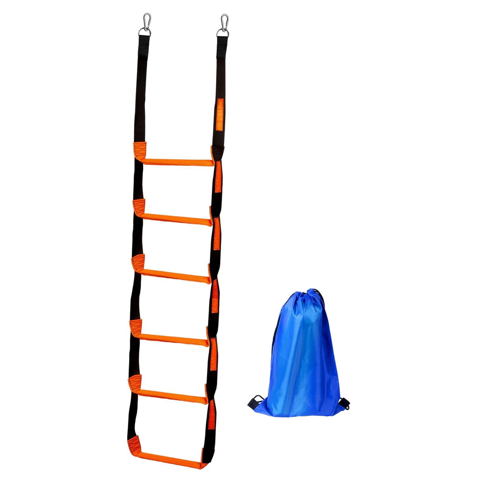 Dualoai Marine Rope Ladder Anti Skidding Steps for Fishing Boats Kayak Pontoon Boats 6 Steps 30x204cm