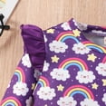thumbnail image 3 of Toddler Girl Sweatshirt Fall Clothes Cute Rainbow Crewneck Pullover 3T (Rainbow-8131), 3 of 5