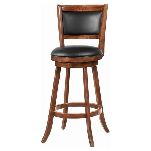 Bowery Hill Contemporary 29" Swivel Bar Stool in Chestnut and Black (Set of 2)
