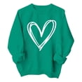 thumbnail image 4 of GiLiling Girls Preppy Heart Sweatshirt, Cute Oversized Pullover, Kids Valentine's Day Graphic Crewneck Athletic Sweater with Pocket (Green, 3-4 Years), 4 of 5