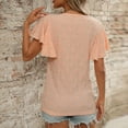 thumbnail image 5 of Blczomt Ruffle Sleeve Spring Tops for Women 2025 Dressy Shirt Orange Plain Summer Trendy Womens Shirts Casual, 5 of 7