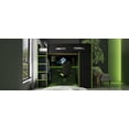 thumbnail image 4 of Lit Mezzanine en Bois Pleine Grandeur avec Bureau, Garde-Robe, Grand Espace de Rangement et Lumière RVB, Vert, 4 of 15