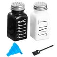 thumbnail image 2 of Salt Shaker Carré Vide 1 Ensemble avec Distributeur de Sel Couvercles en Acier Inoxydable Petit Récipient à Assaisonnement avec Étiquettes Entonnoir Brosse Organisateur Équipement, 2 of 9
