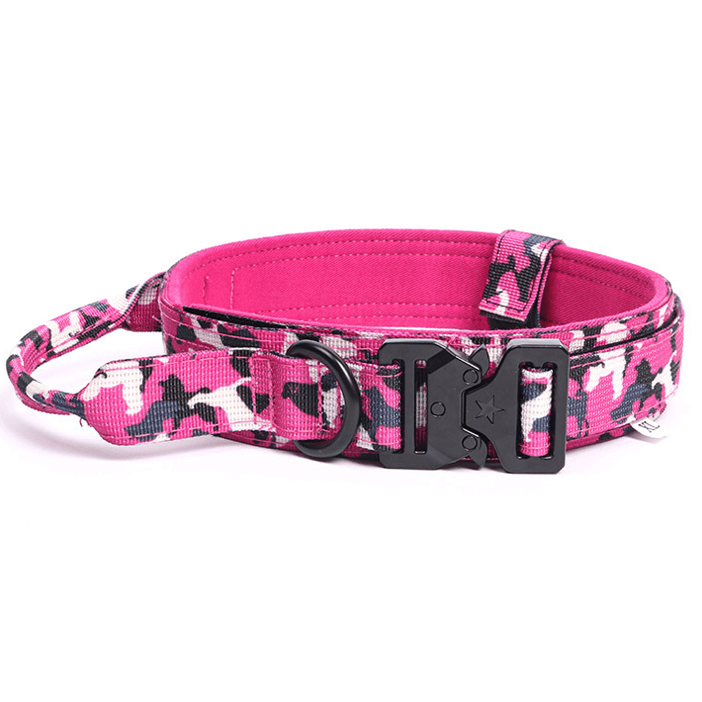 Hesignd Military Dog Collar For Medium Large Dogs Adjustable Nylon Collars With Handle Other M