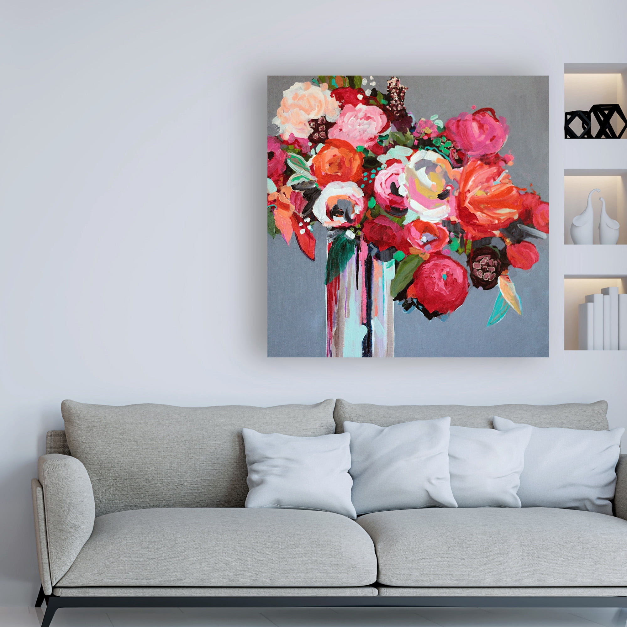 Trademark Fine Art 'Confetti Pink Floral' Canvas Art by Jacqueline Brewe