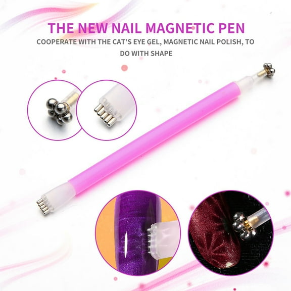 Jiaroswwei Nail Art Double Head Magnetic Pen DIY 3D Polish UV Gel Manicure Tool