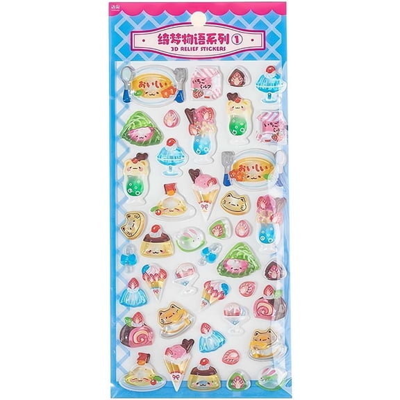 3D PVC Stickers for Kids Reusable Vinyl Decals, No Residue Removable Cute Cartoon Stickers for Water Bottles, Laptops, Notebooks, School Supplies, Party Favors(XX-Blue)