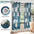 thumbnail image 3 of Yayeee Window Curtains Light Filtering 63"x42" Grommet Panel Pair Home Living Room Decor, Dark Blue Hexagon Patterns, 3 of 7