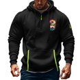 thumbnail image 1 of Styesk Sweatshirts pour Hommes Printemps et Automne Imprimé à Capuche avec Fermeture Éclair Multi-Poches, 1 of 4