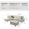 PonLiving Furniture Wonderland 106.5'' Sectional Sofa with Storage