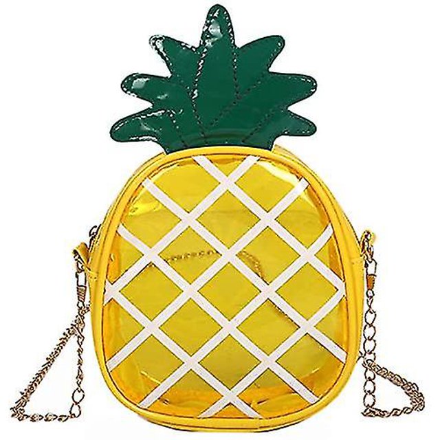 Bolso de hombro con forma de piña, cadena, bolso bandolera pequeño, bolso de piel sintética para teléfono móvil