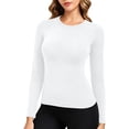 thumbnail image 6 of GUACER Fleece Warm Crewneck Tops for Women Long Sleeve Soft Stretch Slim Fit Base Layer Shirts for Casual Fall Winter, 6 of 7