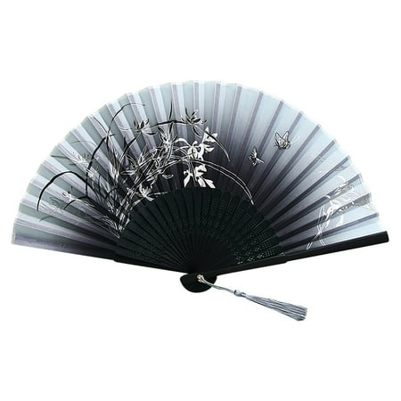 

iOPQO Room Decor Folding Fan Chinese Fan Hand Fans For Women Foldable Silk Bamboos Foldable Fan Hollowed Fringe Hand Fan Foldable Paper Fans For Wedding Dancing Party Home Decoration Home Decor