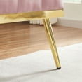 thumbnail image 6 of Velvet Loveseat Sofa, 2 Seater Sofa with 2 Pillows and Tufted Back, Upholstered Accent Sofa with Gold Metal Legs, Modern Small Couch, Arm Sofa for Living Room, Bedroom, Apartment, Pink, 6 of 7