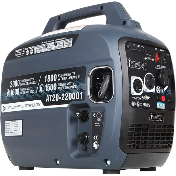 AiTech 2000 Watt Portable Inverter Generator Dual Fuel Lightweight
