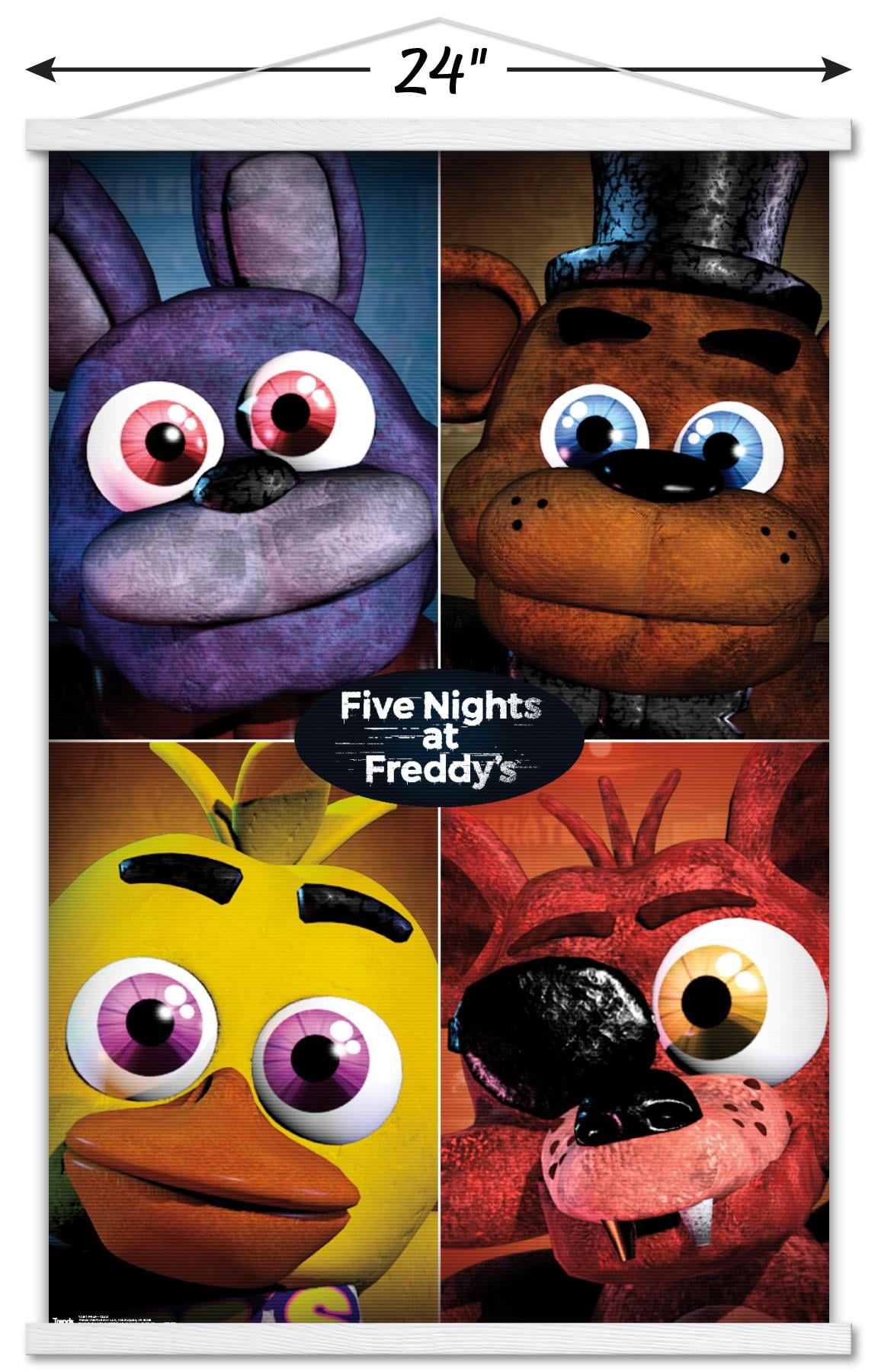 Five Nights at Freddy's - Quad Wall Poster with Magnetic Frame, 22.375" x 34"