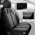 thumbnail image 5 of IKABEVEM for Ford F-350 Super Duty 2001-2024 Car 2-Seat Covers Front Row PU Leather Cushion (Black&Grey), 5 of 8