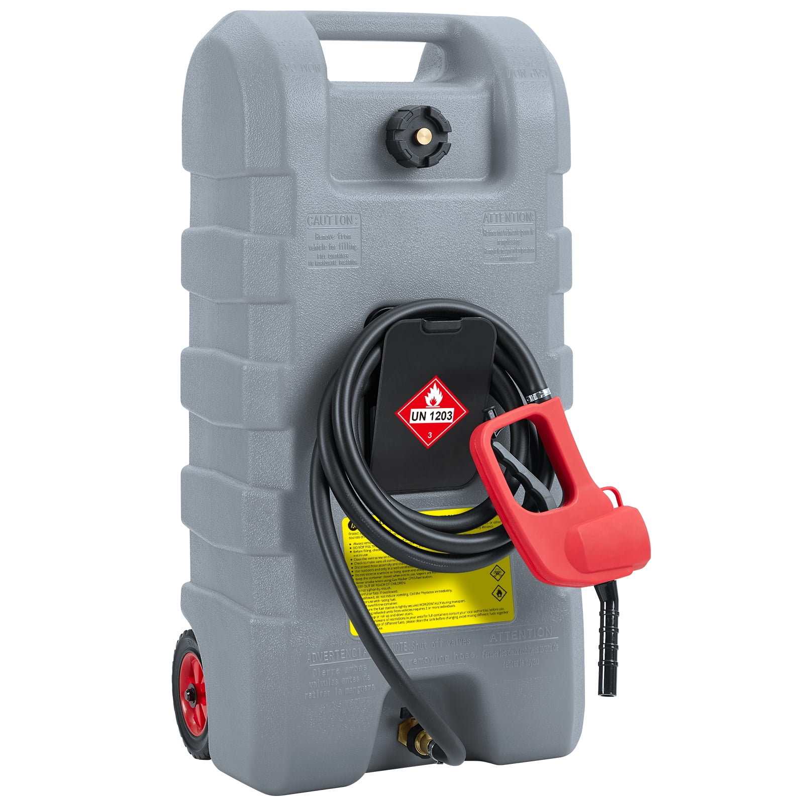 Fuel Caddy 15 Gallon Portable Gas Fuel Tank Container Caddy, Gasoline Diesel Fuel Tank with Manual Transfer Nozzle,Diesel Fuel Container