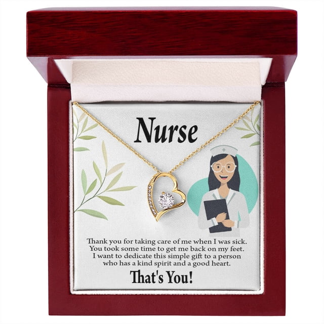 Simple Thank You Healthcare Medical Worker Nurse Appreciation Nurse Forever Necklace w Message Card