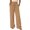 *Khaki, variant on Binmer Women's Elastic High Waist Striped Wide Leg Pants,Casual Loose Vacation Trousers with Pockets Beige,Women's Plus L