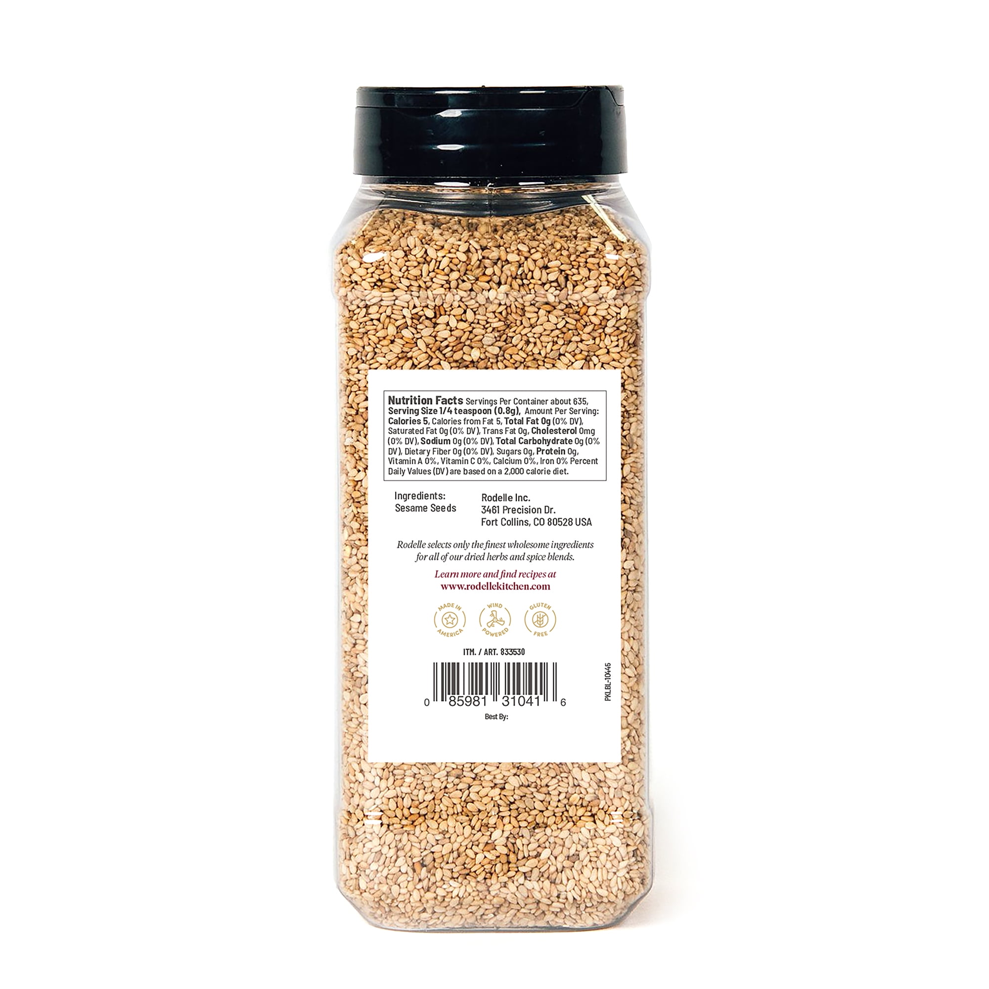 Rodelle Toasted Sesame Seeds, 18 oz, Pack of 1