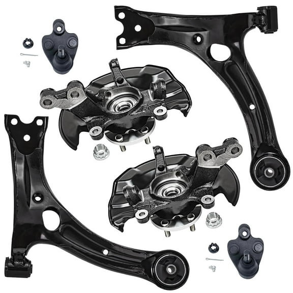 Detroit Axle - Front Steering Knuckles & Wheel Hub Bearings   Lower Control Arms Ball Joints Kit Replacement for 2009-2013 Toyota Corolla Matrix