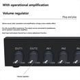 thumbnail image 3 of 4 en 2 Sortie 3.5mm aux Audio Switch Mixeur Répartiteur Stéréo Haute Fidélité avec Réglage de Volume Op Ampli, Pas de Commutation Prise US, 1 * Audio Switcher 1 * Adaptateur Secteur, Noir, 3 of 7