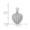 thumbnail image 3 of 925 Sterling Silver Rhodium-plated CZ Micro pav∩┐╜ Heart Pendant; for Adults and Teens; for Women and Men, 3 of 4