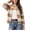 Khaki, variant on JIAYUE Women Crew Neck Cardigan Button‑Front Color Block Striped Knit Sweater Long Sleeve Stylish Tops for Outdoor Wear