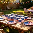 thumbnail image 4 of Votnto 24pcs Patriotic Disposable Paper Plates & Cups Set, 4th of July USA Flag Tableware for 24 Guests, Independence Day, Memorial Day BBQ & Party Supplies, 4 of 6