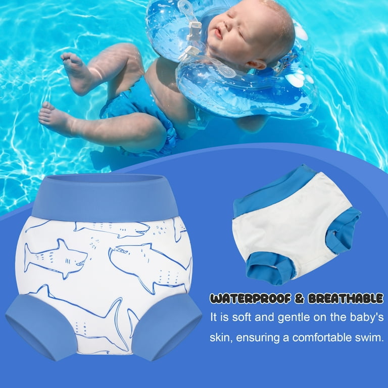 BIG ELEPHANT Baby Swim Diapers 3pcs, Reusable Adjustable Washable