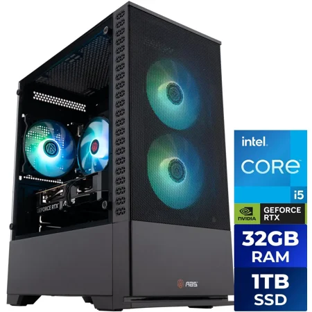 ABS Cyclone Aqua Gaming PC Power by ASUS - Windows 11 - Intel Core i5-14400F - Nvidia GeForce RTX 5060 8GB - DLSS 4 - 32GB DDR4 3200 - 1TB M.2 SSD