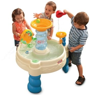 Little Tikes Spiralin' Seas Water Park Water Table with Lazy River Splash Action, Water Wheel and 6 Piece Accessory Set, Outdoor Backyard Play Set for Toddlers Kids Boys Girls Ages 2 3 4  Year Old
