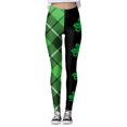 thumbnail image 2 of Shadoumai St Patricks Day Leggings for Women Irish Green Shamrock Stretchy Legging High Waisted Tummy Control Workout Yoga Pants, 2 of 6