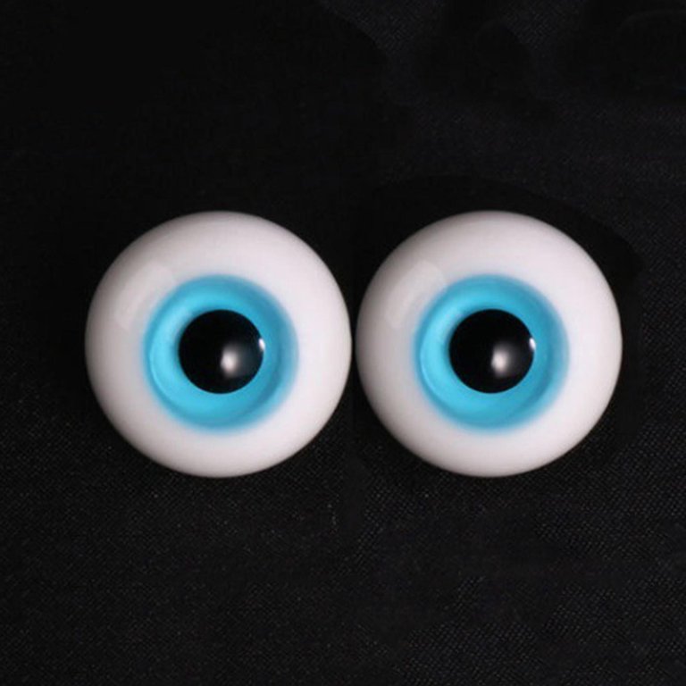 10mm Bright Blue Doll Glass Eyes – Set Of 2 For Polymer Clay, Sculptures & Jewelry Making