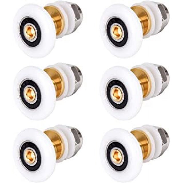 ZHAOCHENG Paquete de 12 rodillos para puerta de ducha, diámetro de rodillo de 25 mm para poleas/deslizadores/ruedas de puertas corredizas de vidrio para baño, fuerte capacidad de carga, reemplazo de r