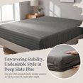 thumbnail image 4 of REGALWOVEN Fitted Sheet, Polyester Stripes Bed Sheets, Breathable and Comfortable Bedding for All Seasons Dark Grey 1 PC 53.9x74.8 inch, 4 of 5