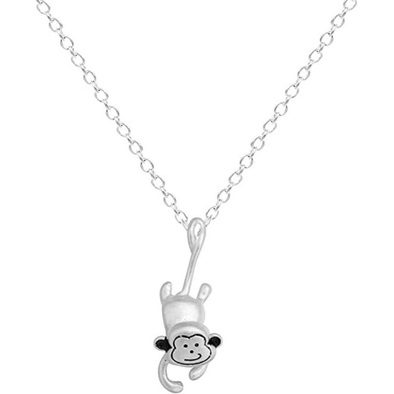 XBage Power Necklace Silver Plated Monkey Cute 3D Animal Necklace Pendant Charm For Women2758