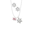 thumbnail image 2 of Delight Jewelry Silvertone Pink Dragonfly with Crystal Silver tone Snowflake Charm Necklace and Stud Earrings, 2 of 4