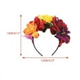 thumbnail image 5 of ZPAQI Women Day of The Dead Headband Artificial Contrast Color Rose Flower Crown with Fake Stamen Mexican Halloween Festival Headpiece, 5 of 6