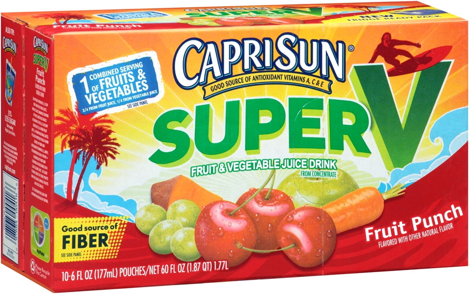 Capri Sun Super V Fruit Punch Fruit & Vegetable Juice Drink, 10 count, 60 Fl Oz by Kraft Foods Group, Inc.