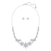 Jewelry Set Necklace & Earrings FIZZY, Rhodium Plated -5253053