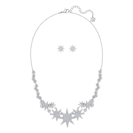 Jewelry Set Necklace & Earrings FIZZY, Rhodium Plated -5253053