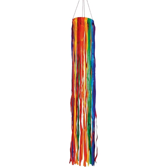 In the Breeze 5186 — 24-Inch Rainbow Ribbon Windsock - Colorful Outdoor Windsock Decoration